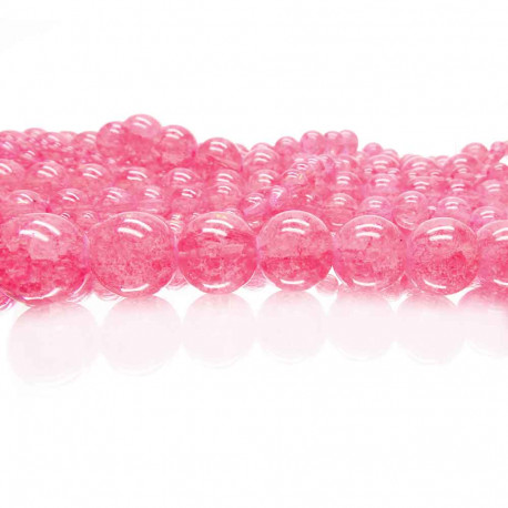 Leisure-Beads - 100g Pink rosa Crackle Glasperlen 4-12mm im Mix - Schmuckzubehör