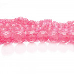 100g Pink rosa Crackle Glasperlen 4-12mm im Mix - Schmuckzubehör
