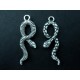 2x Schlange Anhänger ca. 35x12mm silberfarben Schmuckanhänger - Schmuckzubehör