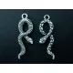 2x Schlange Anhänger ca. 35x12mm silberfarben Schmuckanhänger - Schmuckzubehör - Leisure-Beads DIY