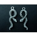 1x silberfarben Schlangen Anhänger 35x12mm Schmuckanhänger - Schmuckzubehör