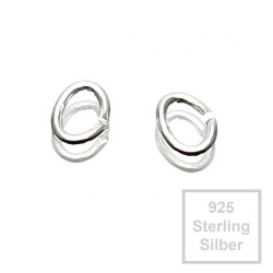 2x 5,5x4,3mm Biegering 925 Sterling Silber oval Binderinge - Schmuckzubehör Biegering