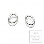 2x 925er Biegering 5,5mm x 4,3mm Sterling Silber oval Binderinge - Schmuckzubehör Biegering