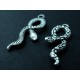 Silber Schlange Anhänger ca. 35x12mm Schmuckanhänger - Schmuckzubehör