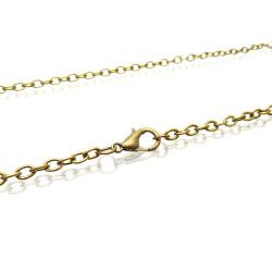 Leisure-Beads - 1x bronzefarben Halskette 76cm 4x3mm Gliederkette mit Karabinerhaken - Schmuckzubehör