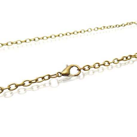 Leisure-Beads - 1x bronzefarben Halskette 76cm 4x3mm Gliederkette mit Karabinerhaken - Schmuckzubehör