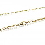 1x bronzefarben Halskette 76cm 4x3mm Gliederkette mit Karabinerhaken - Schmuckzubehör