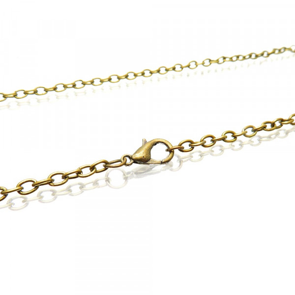 1x bronzefarben Halskette 76cm 4x3mm Gliederkette mit Karabinerhaken - Schmuckzubehör - Leisure-Beads DIY
