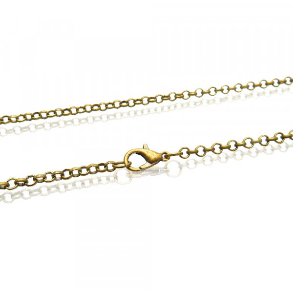 1x bronzefarben Halskette 51cm 3,2mm Gliederkette mit Karabinerhaken - Schmuckzubehör - Leisure-Beads DIY