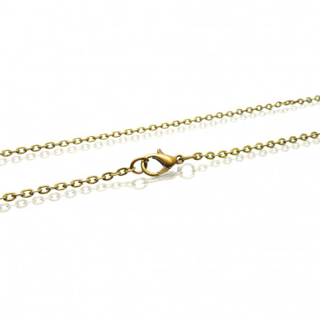 Leisure-Beads - 1x bronzefarben Halskette 40,5cm 3,2mm Gliederkette mit Karabinerhaken - Schmuckzubehör
