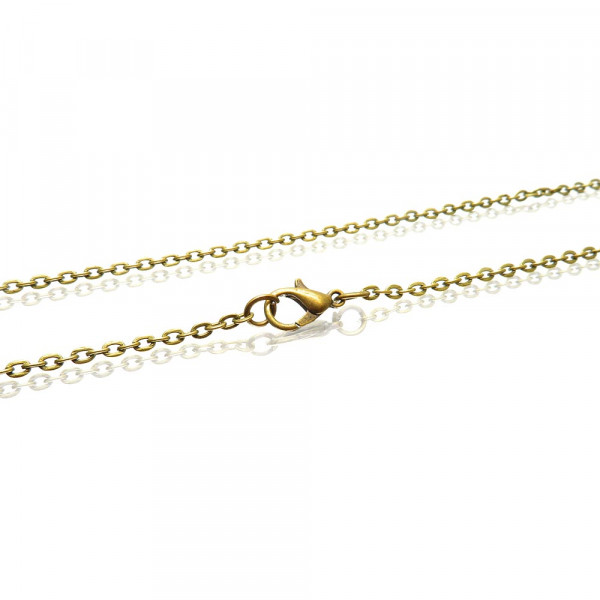 1x bronzefarben Halskette 40,5cm 3,2mm Gliederkette mit Karabinerhaken - Schmuckzubehör - Leisure-Beads DIY