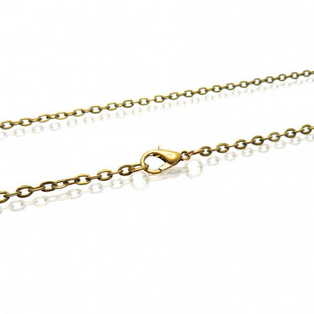 Leisure-Beads - 1x bronzefarben Halskette 51cm 4x3mm Gliederkette mit Karabinerhaken - Schmuckzubehör