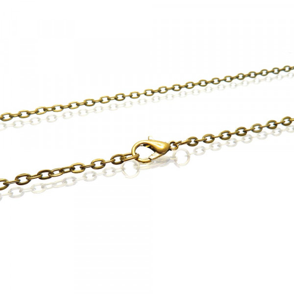 1x bronzefarben Halskette 51cm 4x3mm Gliederkette mit Karabinerhaken - Schmuckzubehör - Leisure-Beads DIY
