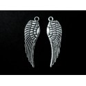 2x silberfarben Engelsflügel 30x10mm Schmuckanhänger - Schmuckzubehör