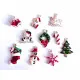10x bunte Weihnachts Anhänger ca. 19-27mm emailliert X-Mas platinfarbene Schmuckanhänger - Schmuckzubehör Weihnachten - Leisure-Beads DIY