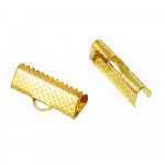 10x goldfarbene Bandklemme 16mm Bandverbinder - Schmuckzubehör