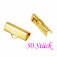50x goldfarbene Bandklemme 16mm Bandverbinder - Schmuckzubehör