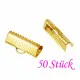 50x goldfarbene Bandklemme 16mm Bandverbinder - Schmuckzubehör - Leisure-Beads DIY