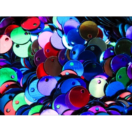 Leisure-Beads - 10g bunter Pailletten Mix 8mm runde flache Pailletten - Bastelbedarf