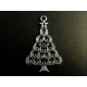 1x großer Weihnachtsbaum Anhänger ca. 52x36mm X-Mas silberfarbener Schmuckanhänger - Schmuckzubehör
