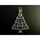 1x großer Weihnachtsbaum Anhänger ca. 52x36mm X-Mas silberfarbener Schmuckanhänger - Schmuckzubehör - Leisure-Beads DIY