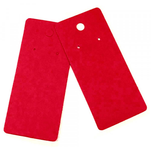 20 matt rote Schmuck Karten 90x40mm Papier ohne Schrift Schmuck Display Ohrringe - Schmuckzubehör - Leisure-Beads DIY