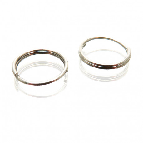 Leisure-Beads - 25x Edelstahl Spaltring 8mm Doppelring silberfarben - Schmuckzubehör