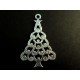 Rückseite großer Weihnachtsbaum Anhänger ca. 52x36mm X-Mas silberfarbener Schmuckanhänger