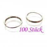 100x Edelstahl Spaltring 8mm Doppelring silberfarben - Schmuckzubehör