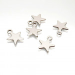 5x Edelstahl 316 Stern Anhänger 10x8mm silberfarben Schmuckanhänger - Schmuckzubehör