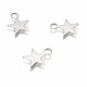 2x Edelstahl Stern Anhänger 6x8mm silberfarben Schmuckanhänger - Schmuckzubehör