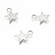 2x Edelstahl Stern Anhänger 6x8mm silberfarben Schmuckanhänger - Schmuckzubehör - Leisure-Beads DIY