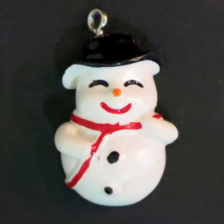 Leisure-Beads - 1x Schneemann Weihnachtsanhänger 30x16x8mm X-Mas Schmuckanhänger - Schmuckzubehör Weihnachten