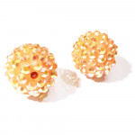 1x orange Shamballa 16x18mm Strassperle AB-Effekt - Schmuckzubehör Shamballa