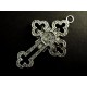 Großes Kreuz Kruzifix Anhänger silberfarben Schmuckanhänger ca. 53x33mm - Schmuckzubehör
