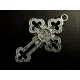 Großes Kreuz Kruzifix Anhänger silberfarben Schmuckanhänger ca. 53x33mm - Schmuckzubehör - Leisure-Beads DIY