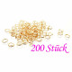 200x Edelstahl Biegering 4mm x 0,6mm goldfarben rund Binderinge - Schmuckzubehör