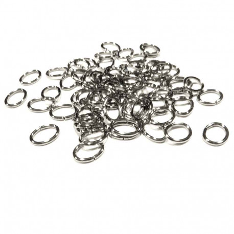 Leisure-Beads - 10x Edelstahl Biegering 8x6mm x 1mm oval silberfarben - Schmuckzubehör Biegering