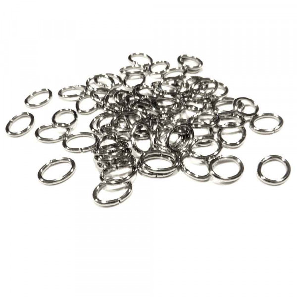 10x Edelstahl Biegering 8x6mm x 1mm oval silberfarben - Schmuckzubehör Biegering - Leisure-Beads DIY