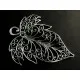 XXL Blatt Anhänger ca. 56x72mm silberfarben Schmuckanhänger - Schmuckzubehör - Leisure-Beads DIY