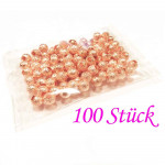 100x rosegoldfarben Stardust 4mm angerauhte Metallperle - Schmuckzubehör Metallperlen