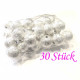 30x Stardust 12mm angerauhte Metallperlen hellsilberfarben Kugel Spacer - Schmuckzubehör Metallperlen