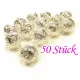 50x filigrane Metallperlen 12mm platinfarben Kugel Spacer - Schmuckzubehör - Leisure-Beads DIY