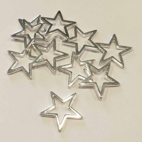 Leisure-Beads - 2x hellsilberfarben Stern Anhänger 17x17mm Zwischenstück - Schmuckzubehör