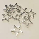 2x hellsilberfarben Stern Anhänger 17x17mm Zwischenstück - Schmuckzubehör