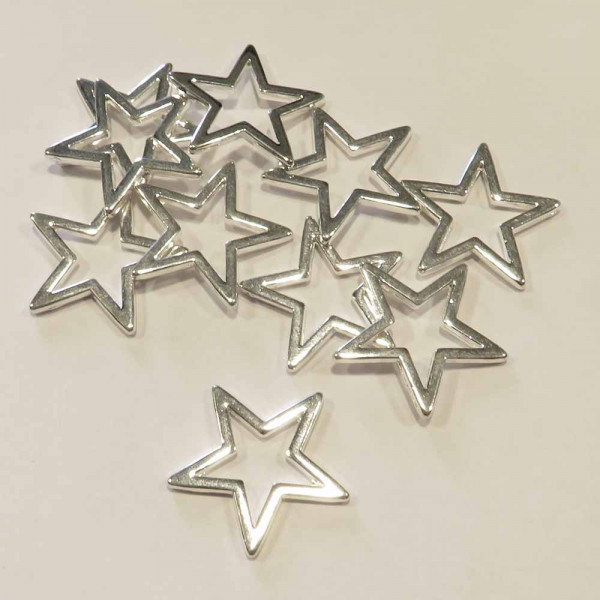 2x hellsilberfarben Stern Anhänger 17x17mm Zwischenstück - Schmuckzubehör - Leisure-Beads DIY