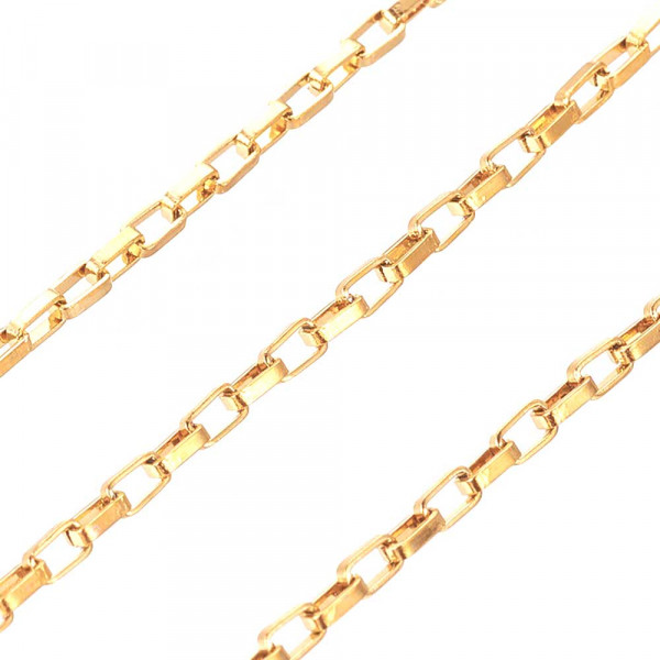 1m Edelstahl Kastenkette 3x1,8mm goldfarben - Schmuckzubehör - Leisure-Beads DIY