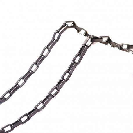 Leisure-Beads - 1m schwarze Edelstahl Kette 4x2x1mm Kastenkette - Schmuckzubehör Edelstahl