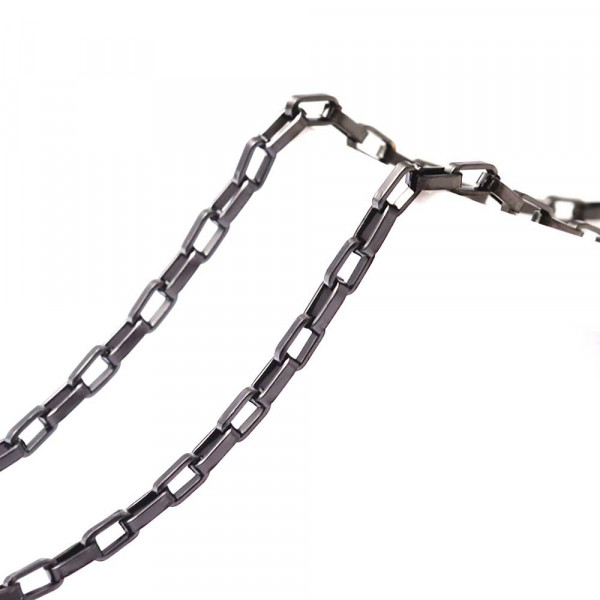 1m schwarze Edelstahl Kette 4x2x1mm Kastenkette - Schmuckzubehör Edelstahl - Leisure-Beads DIY