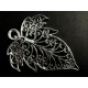 Filigraner Blatt Anhänger ca. 56x72mm silberfarben Schmuckanhänger - Schmuckzubehör